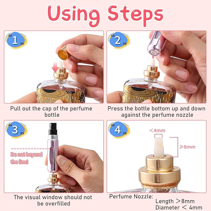 6 PCS Mini Perfume Atomizer Bottles